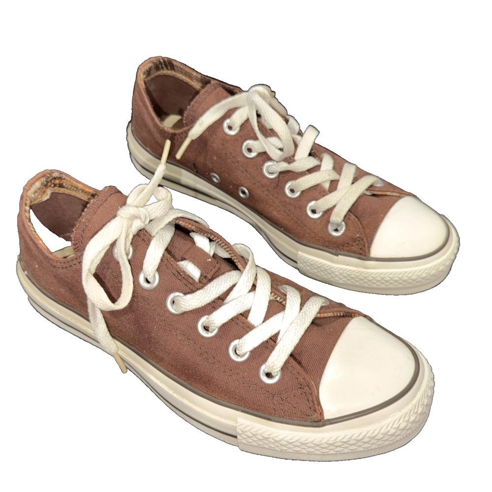 Converse Brown Plaid Double Tongue Sneakers 8